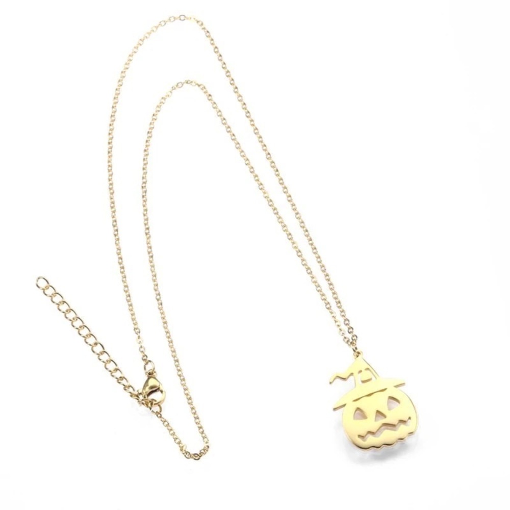18K Gold Vacuum Plated pumpkin 🎃 necklace - Picture 4 of 5
